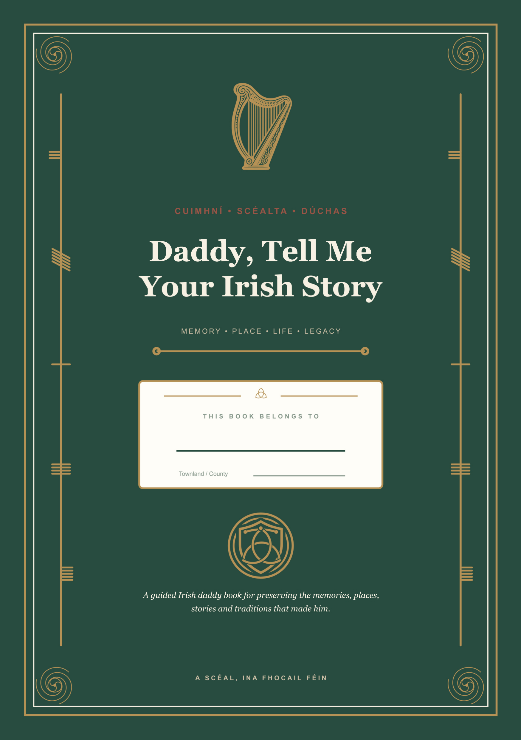 Daddy’s Irish Story personalised memory book cover